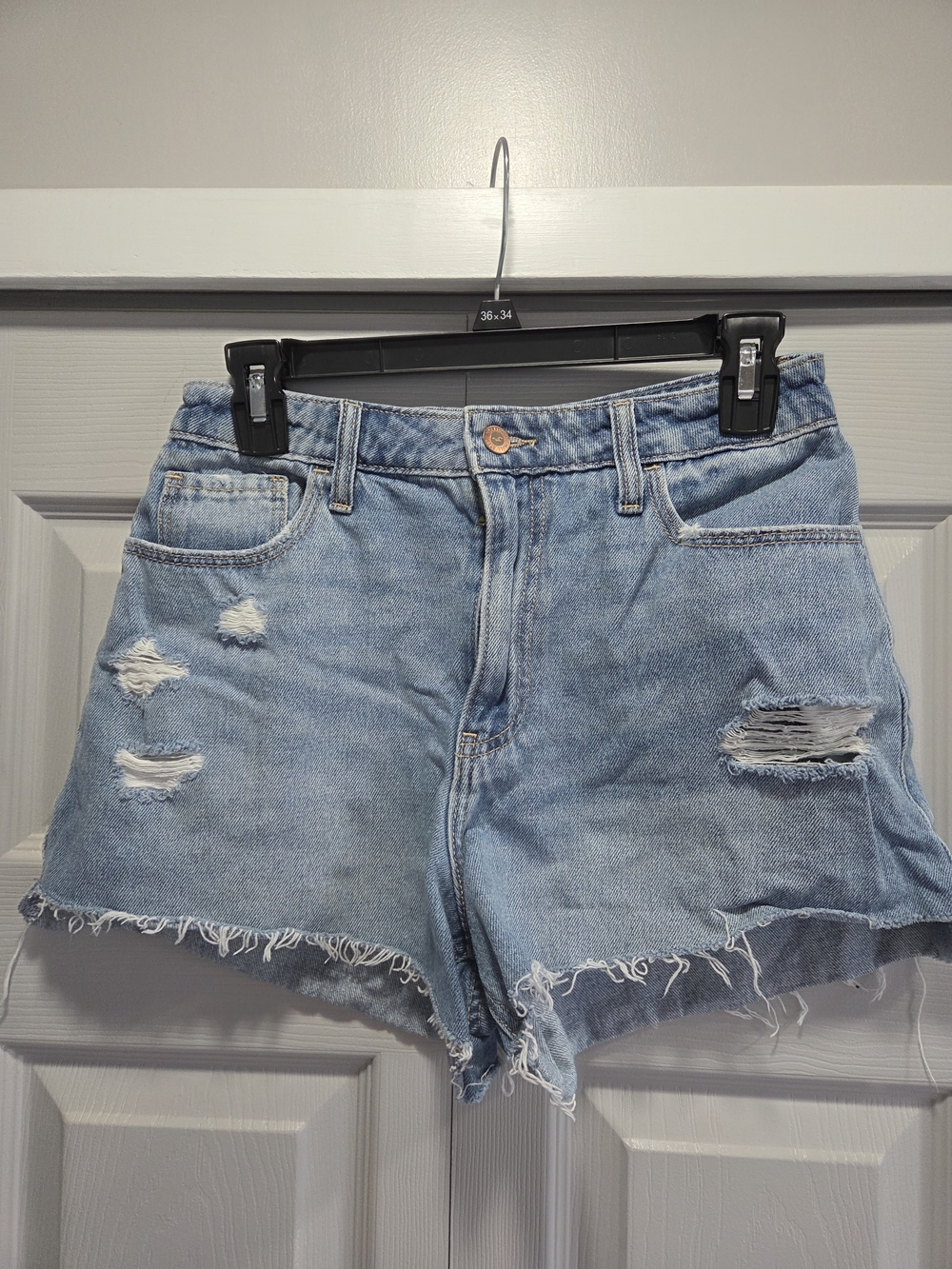 Hollister Light Blue Distressed Women's Denim Shorts